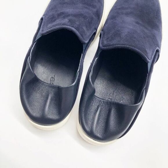 VINCE Garvey Blue Slip-On Suede & Leather Sneakers  - Picture 9 of 10